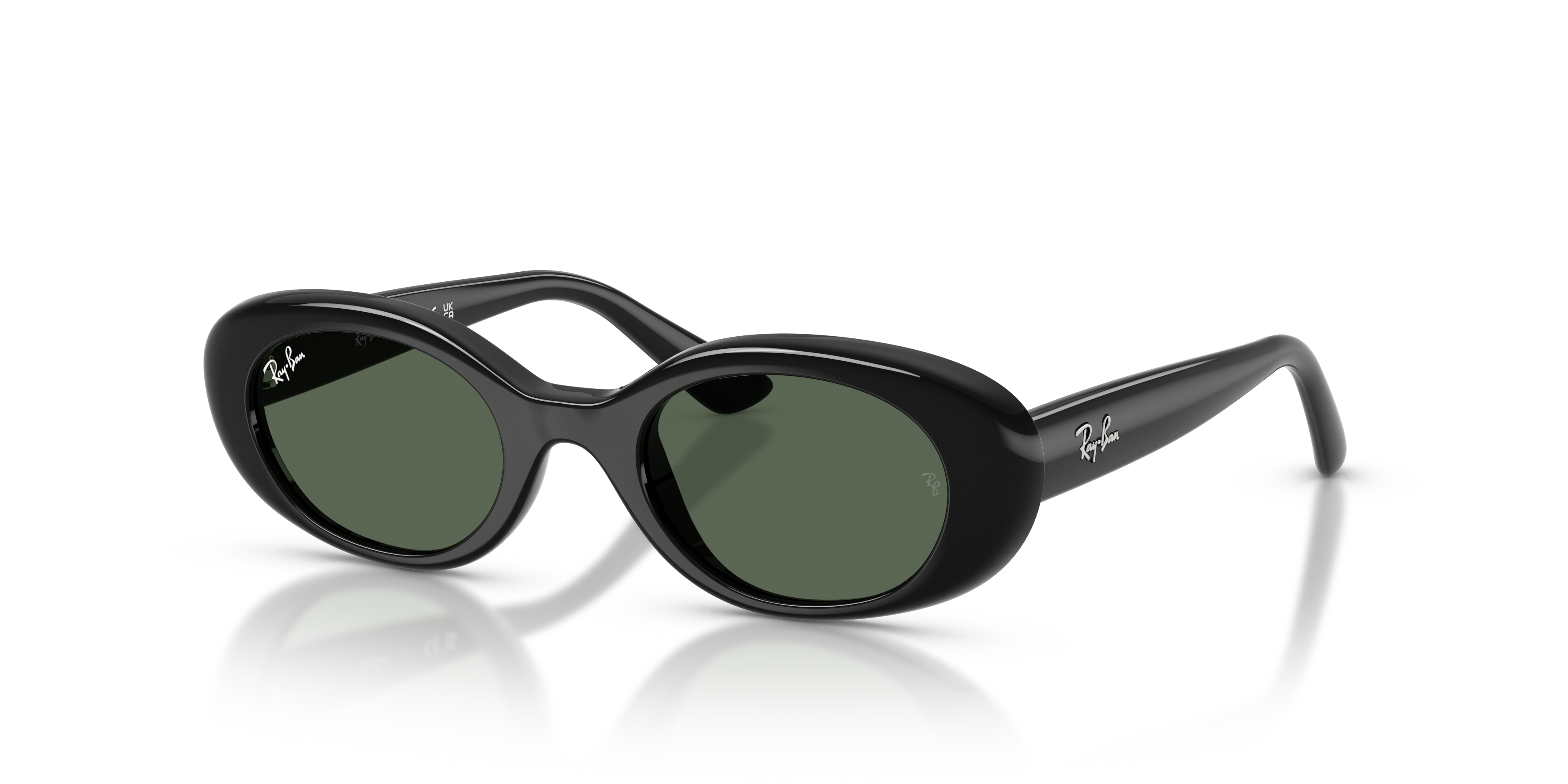 RB9141S KIDS Polished Black Frame Dark Green Lenses 45-20