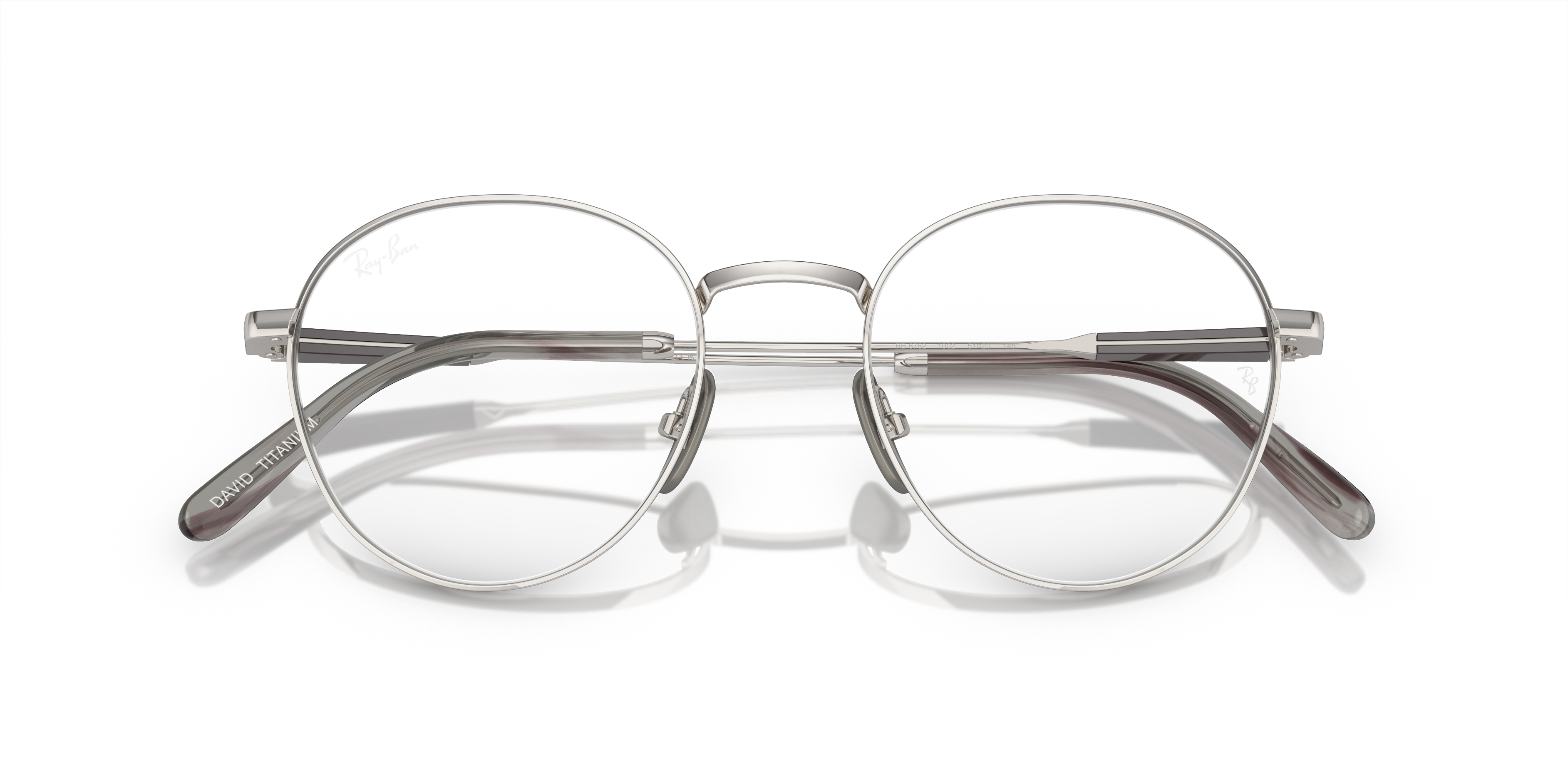 Ray-Ban David Titanium Optics Eyeglasses Silver Frame Clear Lenses Polarized 51-20 240$