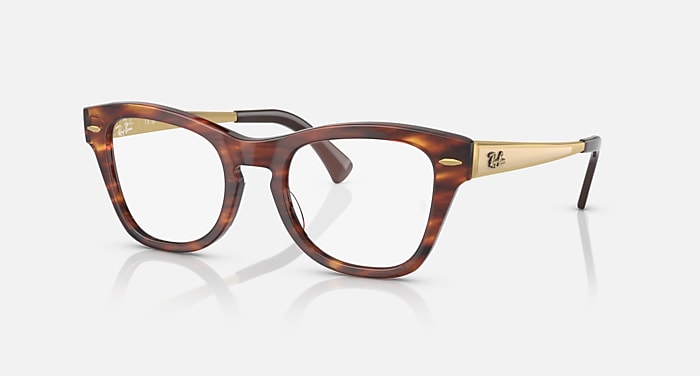 RB0707 OPTICS Eyeglasses with Transparent Light Brown Frame 