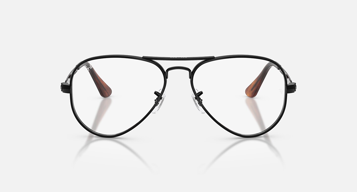 Ray-Ban Aviator Max Optics Optical Black Frame Clear Lenses Polarized 58-16