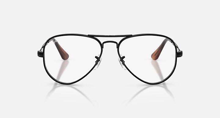 Ray-Ban Aviator Max Optics Optical Black Frame Clear Lenses Polarized 58-16