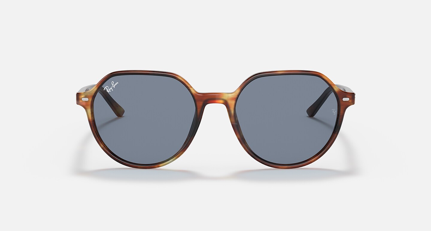 Ray-Ban Sunglasses Unisex Thalia - Tortoise Frame Blue Lenses 53-18