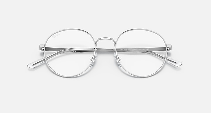Ray-Ban Eyeglasses Unisex Rb3681 Optics Prescription - Silver Frame Clear Lenses 50-20