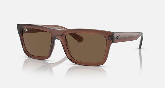 Ray-Ban Sunglasses Unisex Warren Bio-based - Transparent Brown Frame Brown Lenses 54-20