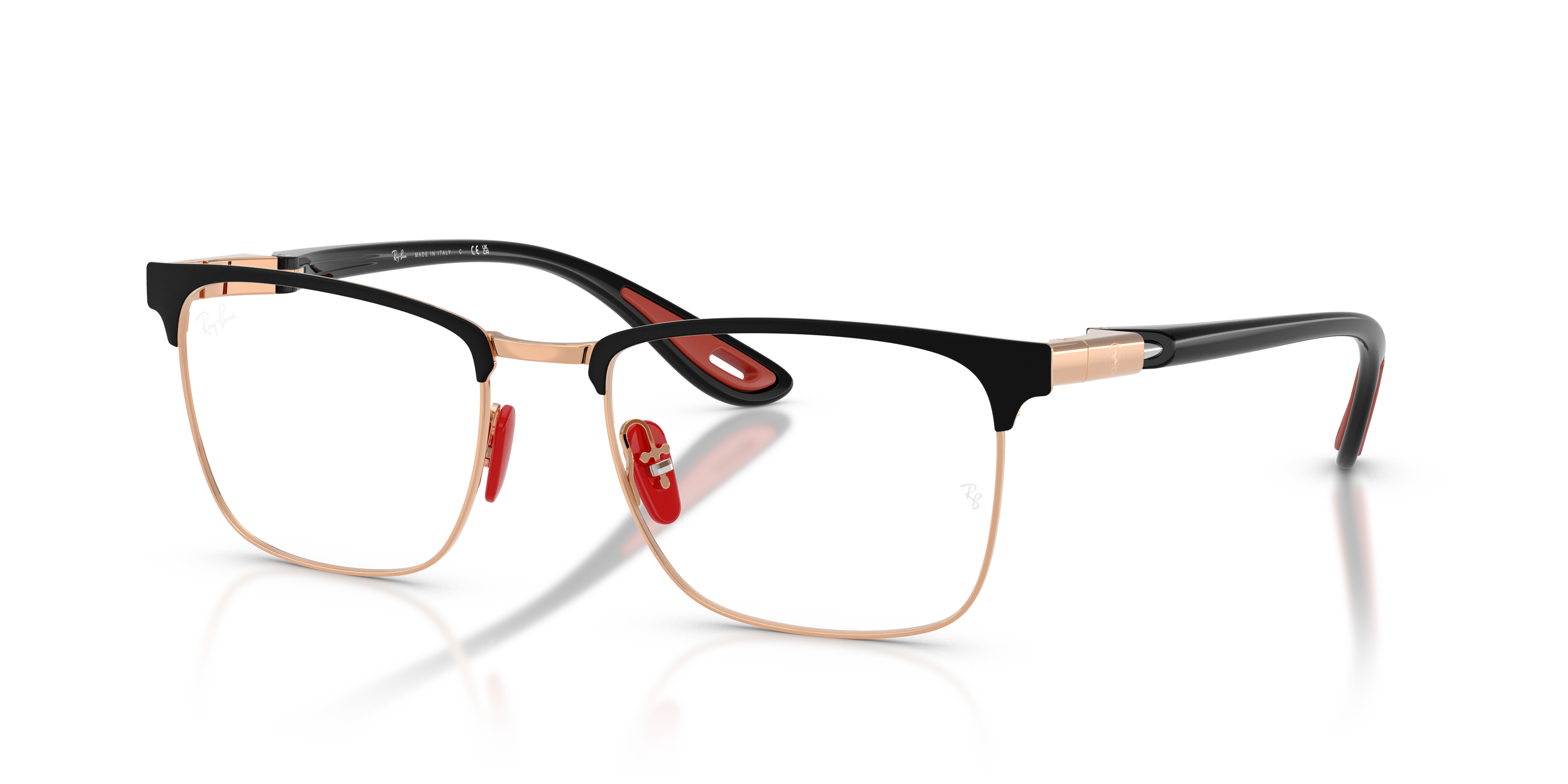 RB6621M OPTICS SCUDERIA FERRARI COLLECTION Matte Black On Rose Gold Frame Clear Lenses 54-19