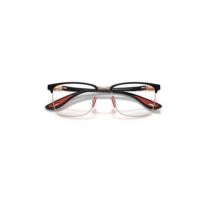 Ray Ban Rb6621m Optics Scuderia Ferrari Collection Eyeglasses Black Frame Clear Lenses Polarized 54-19 In Black