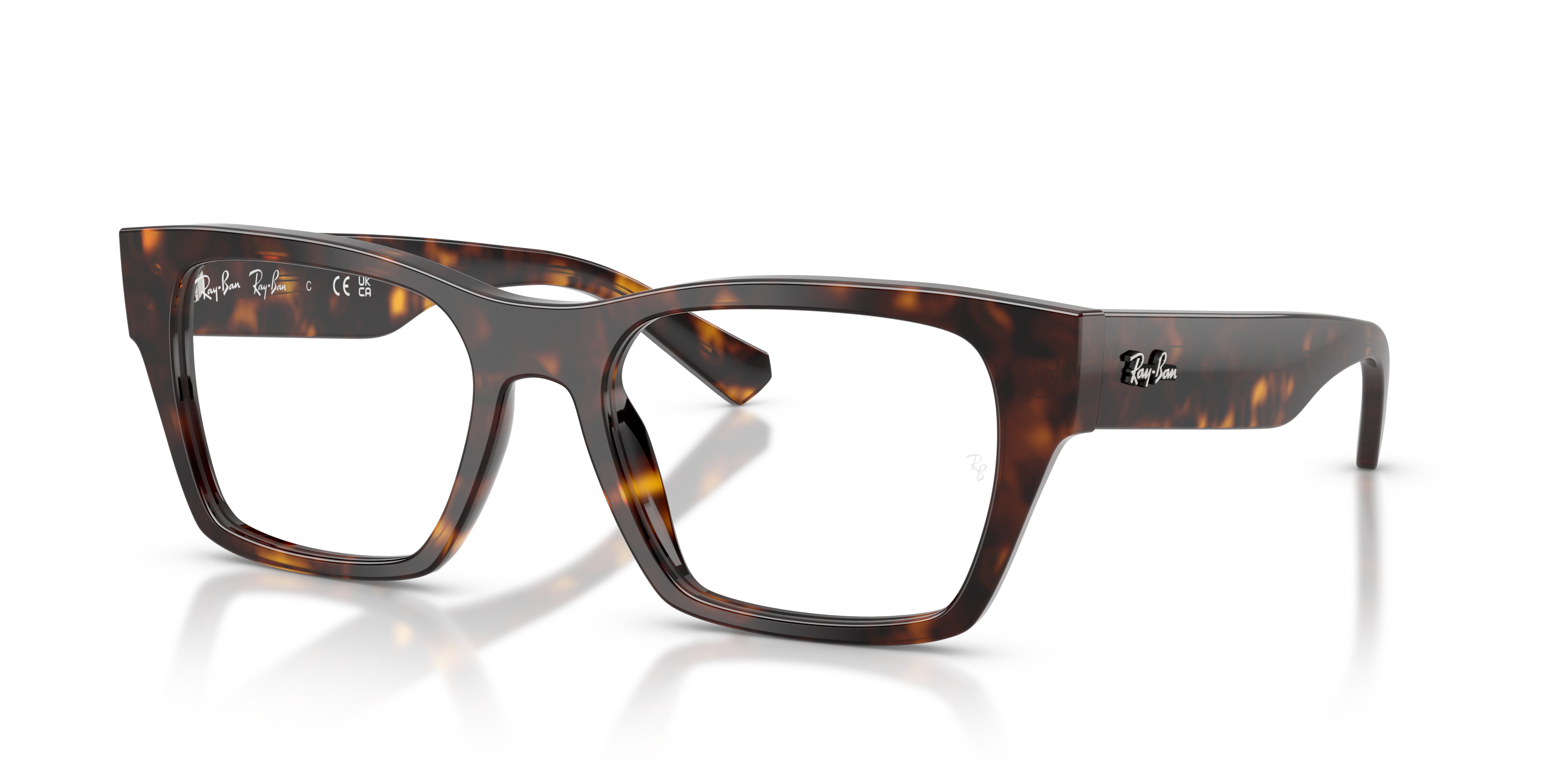 RB5448 OPTICS Polished Havana Frame Clear Lenses 53-19