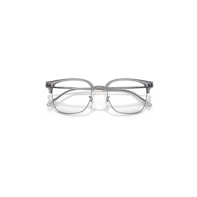 Ray Ban New Clubmaster Optics Eyeglasses Gunmetal Frame Clear Lenses Polarized 53-20 In Gray