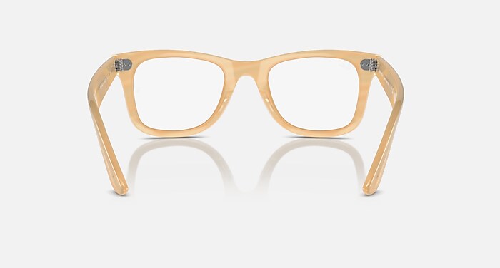 Ray-Ban Eyeglasses Unisex Wayfarer Ease Optics Change Prescription - Photo Striped Light Blue Frame Clear Lenses Polarized 50-22