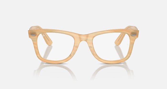Ray-Ban Eyeglasses Unisex Wayfarer Ease Optics Change Prescription - Photo Striped Light Blue Frame Clear Lenses Polarized 50-22
