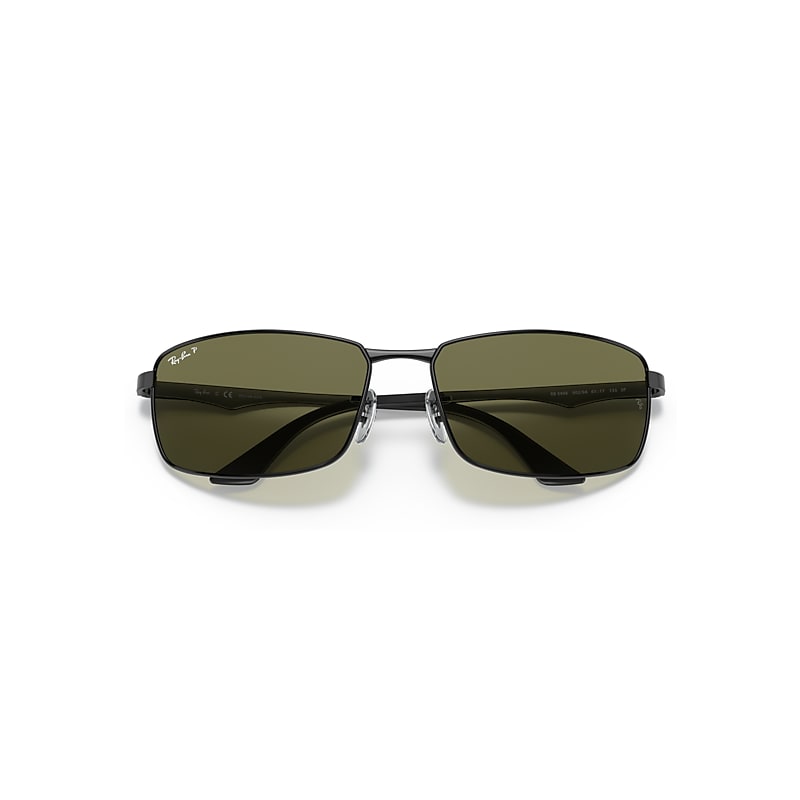 Ray-Ban Rb3498 Sunglasses Black Frame Green Lenses Polarized 61-17