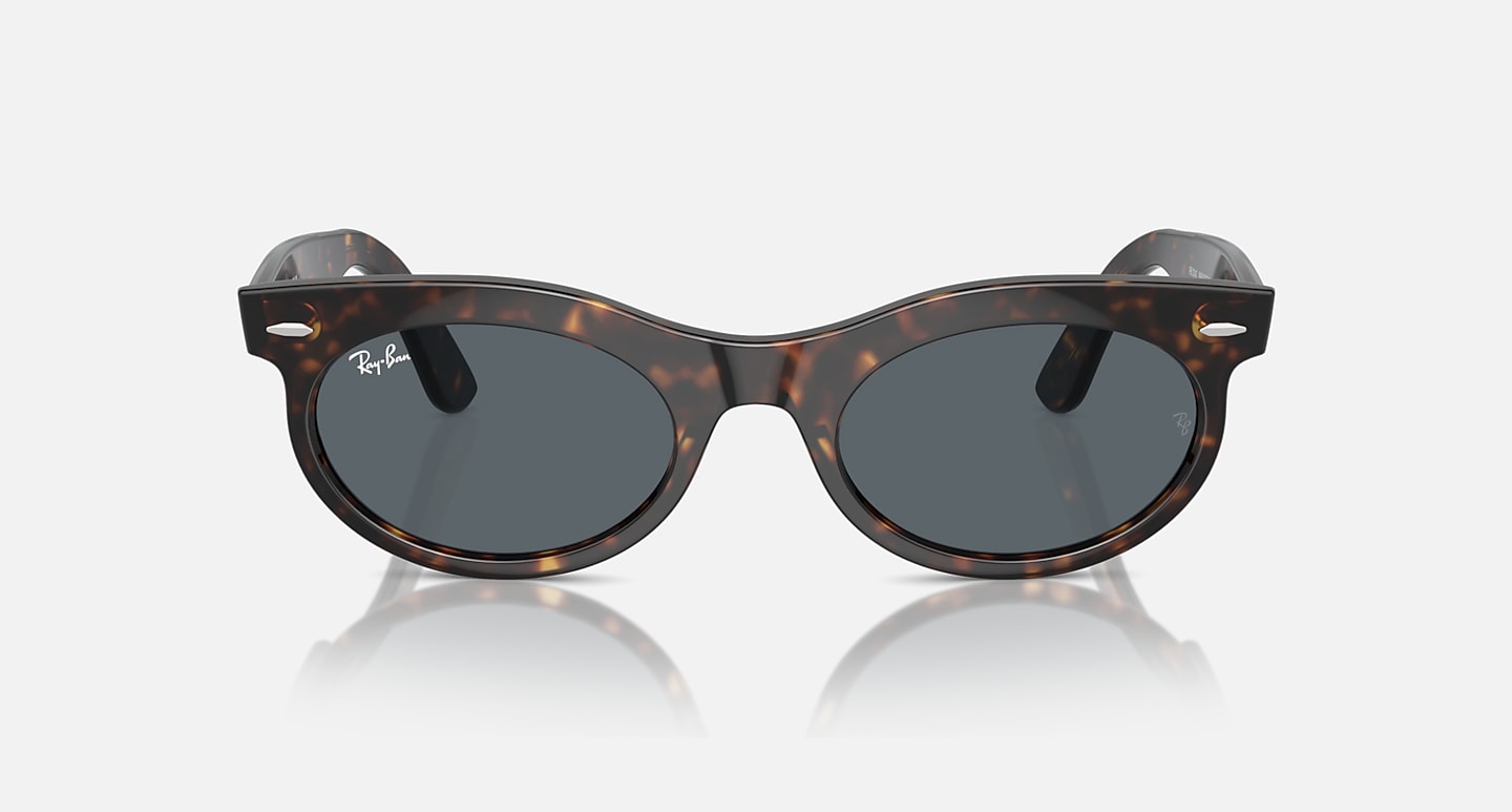 Ray-Ban Sunglasses Unisex Wayfarer Oval - Havana Frame Blue Lenses 53-22