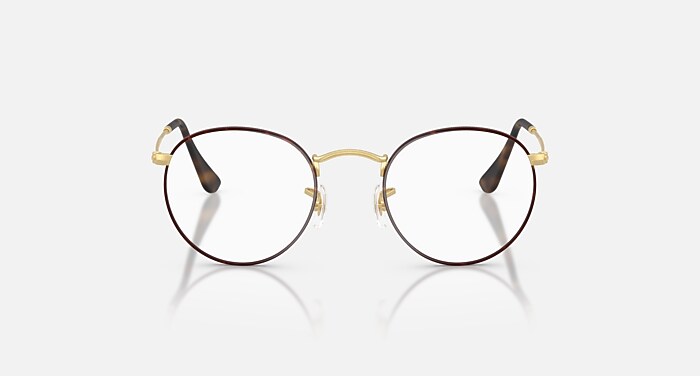 Ray-Ban Eyeglasses Unisex Round Metal Optics Prescription - Matte Arista Gold Frame Clear Lenses 50-21