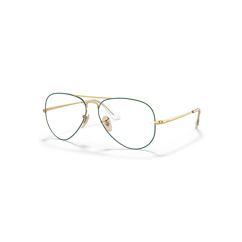Ray-Ban Aviator Optics  Gold Fassung Klar Glas Polarisiert 58-14