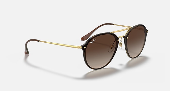 BLAZE DOUBLE BRIDGE Sunglasses in Light Havana and Brown Gradient