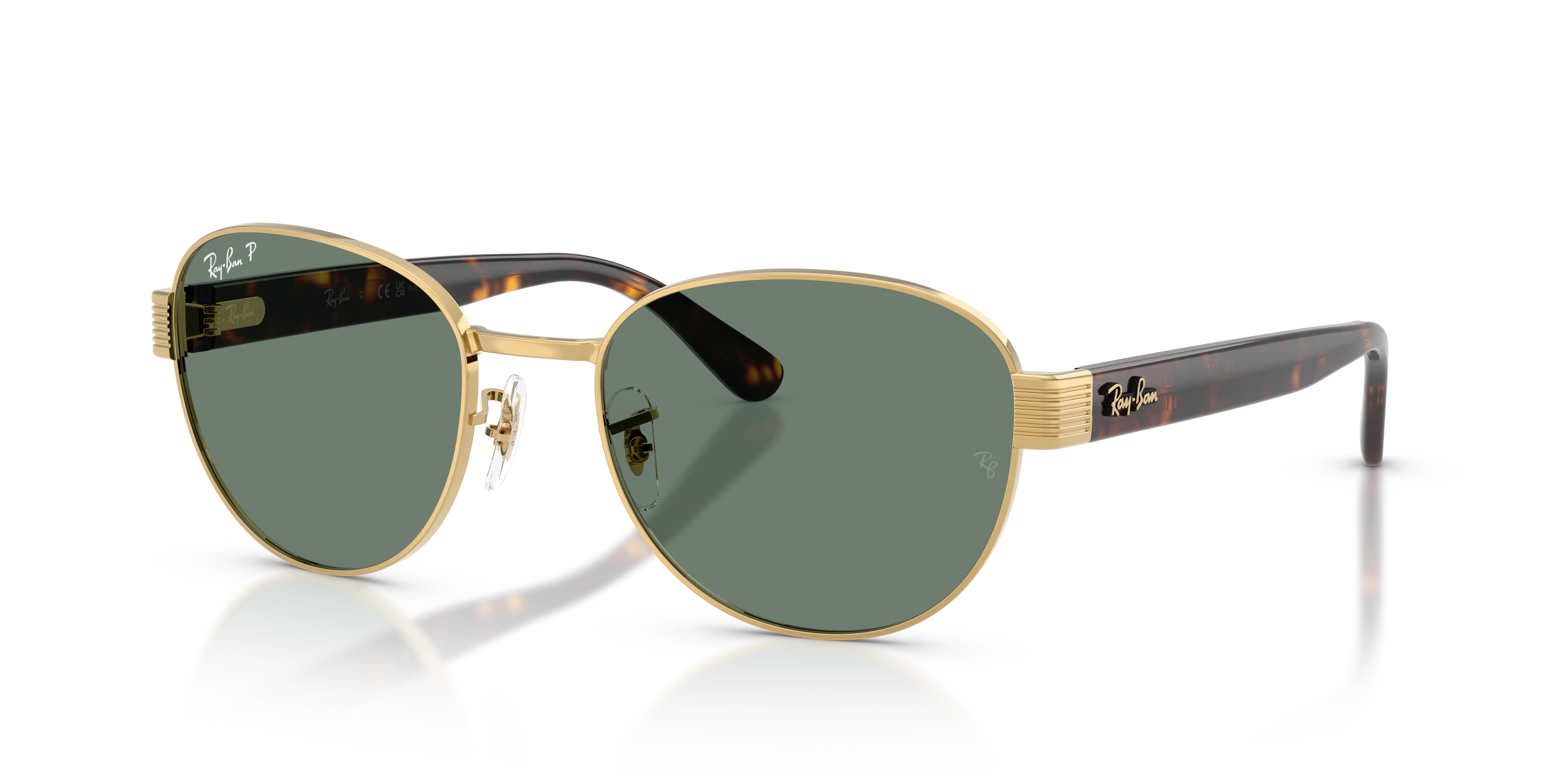 RB3766CH CHROMANCE Polished Arista Gold Frame Polarized Grey Lenses 56-20