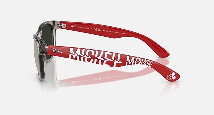 Ray-Ban Sunglasses Unisex New Wayfarer Disney Mickey & Minnie Mouse Liquid - Red Frame Grey Lenses 55-18 Polarized