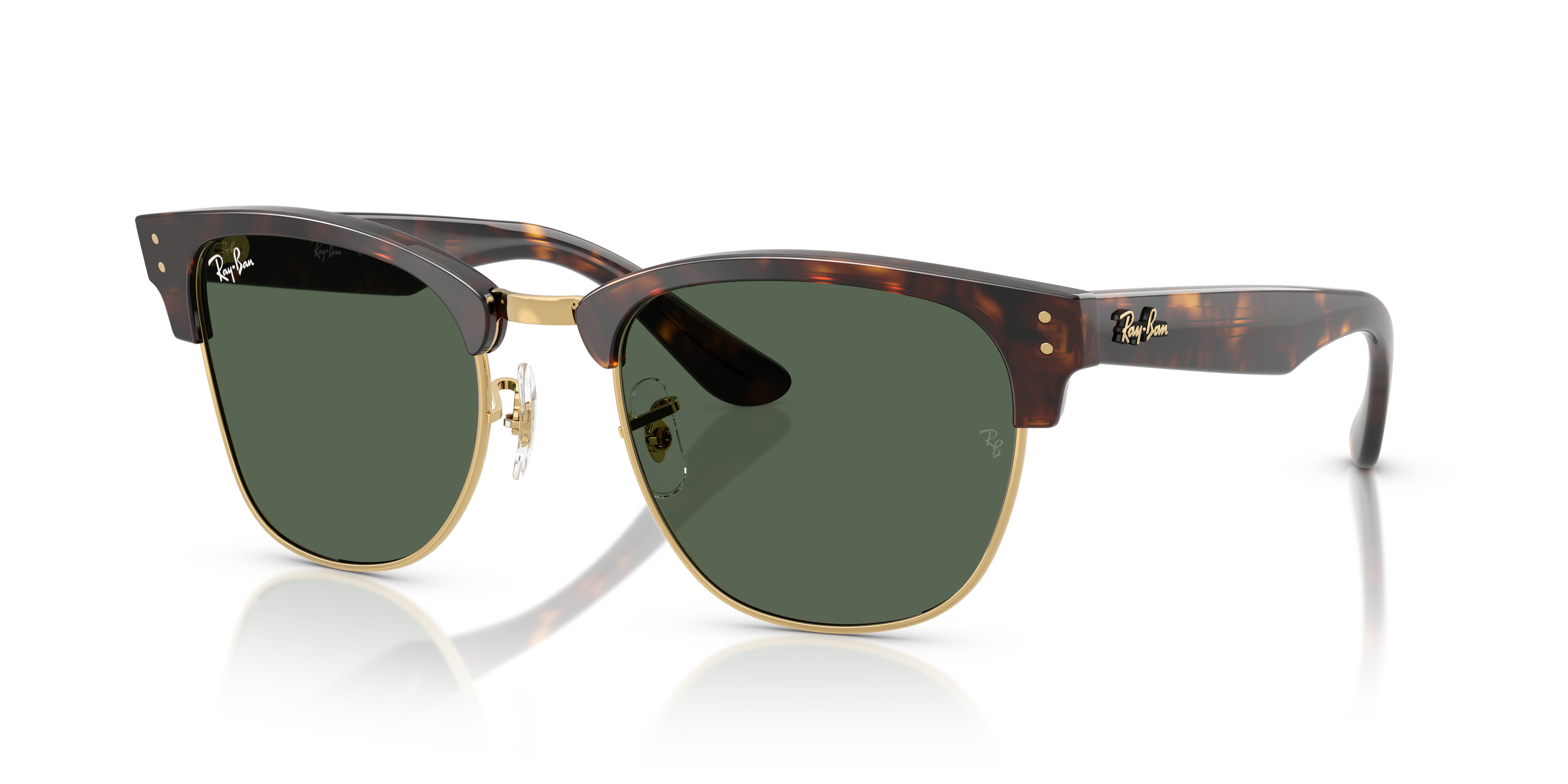 CLUBMASTER REVERSE Polished Havana Frame Dark Green Lenses 54-21
