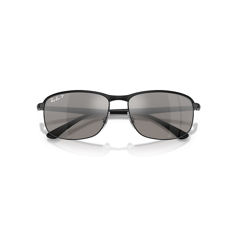 Ray Ban Rb3671ch Chromance Sunglasses Black Frame Silver Lenses Polarized 60-16 In Black