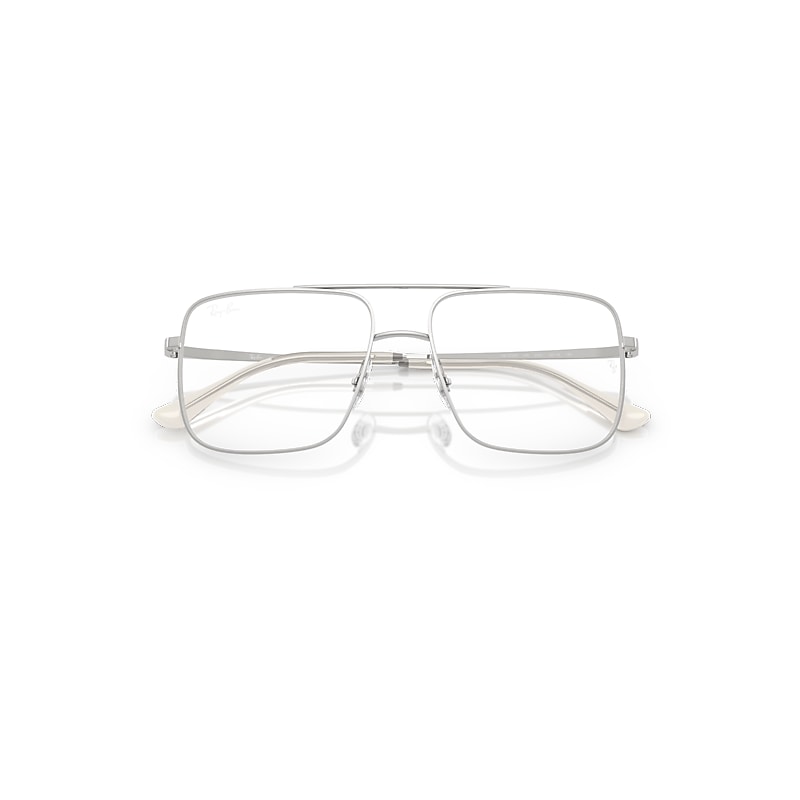 Ray Ban Ari Optics Eyeglasses Silver Frame Clear Lenses Polarized 56-16 In Silver