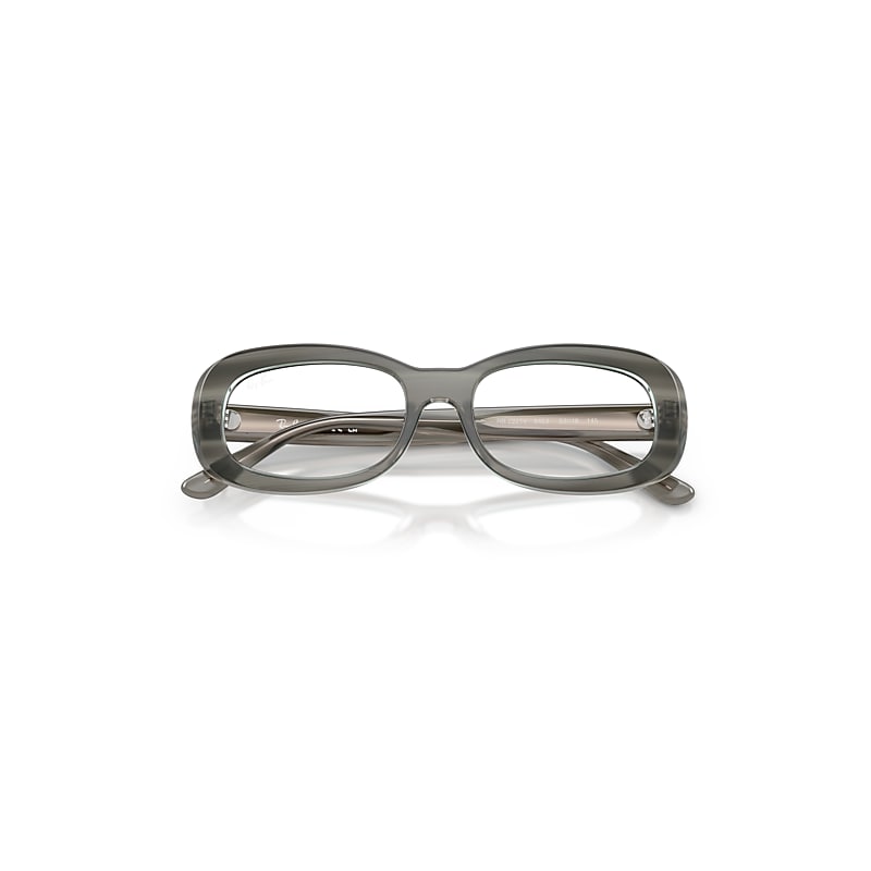 Ray Ban Rb2221v Optics Eyeglasses Striped Grey Frame Clear Lenses Polarized 53-18