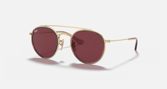 Like New Rayban Double Bridge Pink Sunglasses New RAY-BAN Sunglasses ROUND DOUBLE BRIDGE RB 3647-N 9069/A5  main image 4
