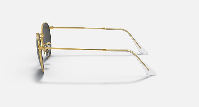 Ray-Ban Sunglasses Man Round Metal - Gold Frame Black Lenses Polarized 53-21