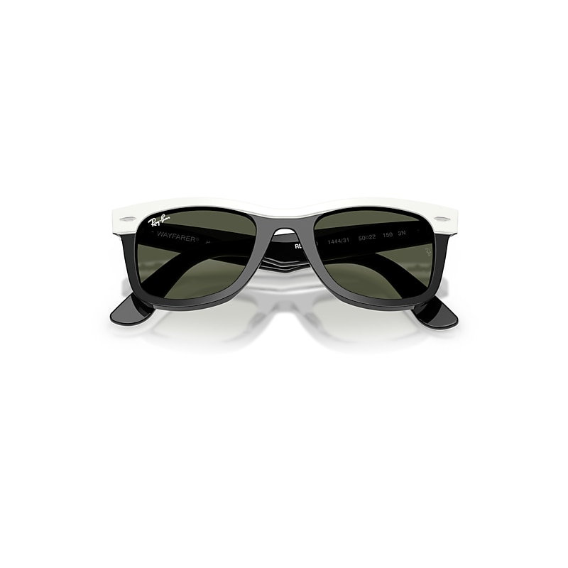 Ray Ban Wayfarer Street Neat Sunglasses White On Black Frame Green Lenses 50-22