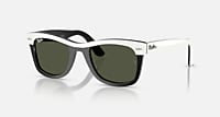 Ray-Ban Occhiali Da Sole Unisex Wayfarer Street Neat - Montatura Bianco Su Nero Lente Verde 50-22