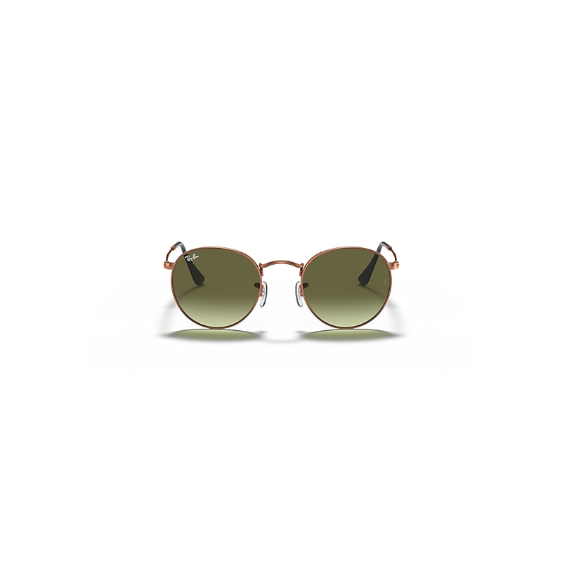 Ray-Ban Round Metal Sunglasses Bronze-copper Frame Green Lenses 53-21