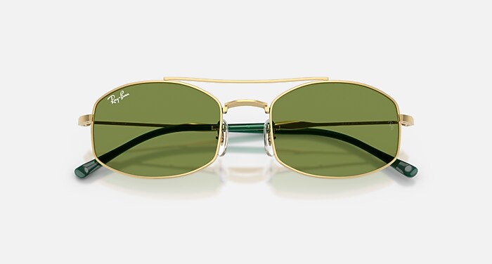 Ray-Ban ゴールドフレーム　グリーンスモークレンズサングラス Amazon | Ray-Ban(レイバン) RB3857 フランクスクエアサングラス