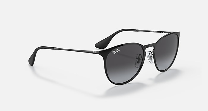 ERIKA METAL Sunglasses in Black and Light Grey Gradient Dark Grey  