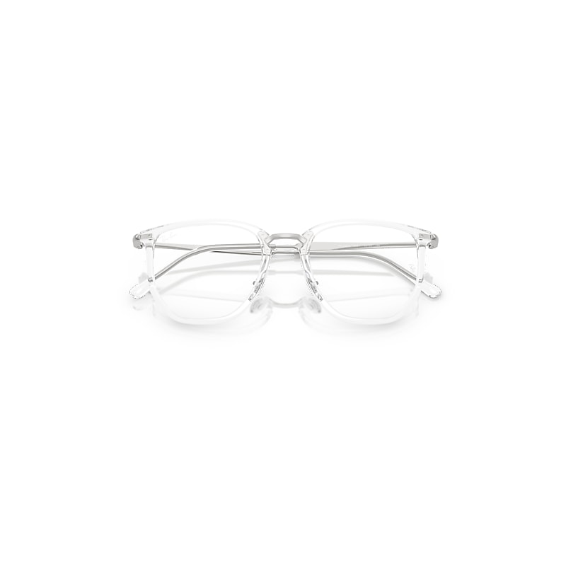 Ray Ban Rb4451v Optics Eyeglasses Silver Frame Clear Lenses Polarized 50-20 In Silver
