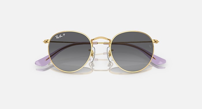 ROUND KIDS Sunglasses in Arista Gold and Grey RB9547S Ray-Ban® US