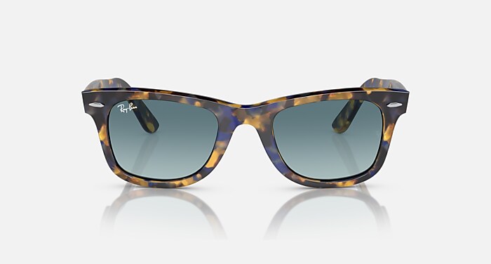 Ray-Ban Sunglasses Unisex Original Wayfarer Classic - Yellow & Blue Havana Frame Blue Lenses 50-22