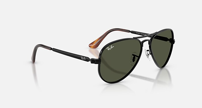 Ray-Ban Aviator Sunglasses - Black Frame, Dark Green Lenses Ray Ban RB4376 Polished Black with Dark Green Lenses main image 3