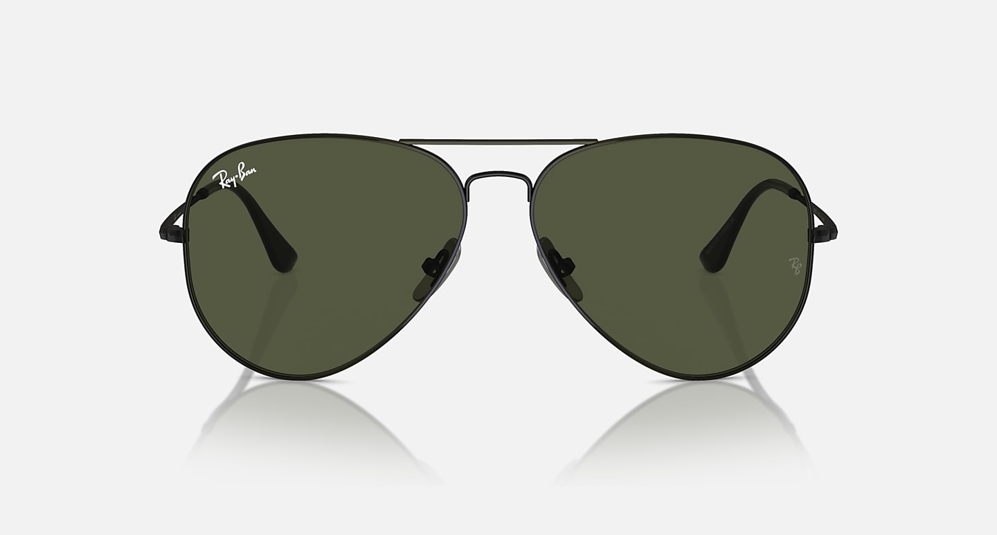 Ray-Ban Sunglasses Aviator Titanium Gunmetal Frame Black Lenses