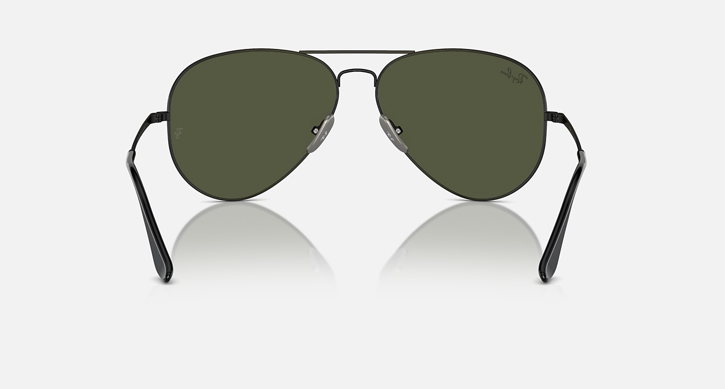 Ray-Ban Sunglasses Aviator Titanium Gunmetal Frame Black Lenses