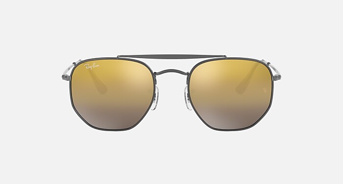 MARSHAL Sunglasses in Gunmetal and Brown/Silver Gradient Mirror