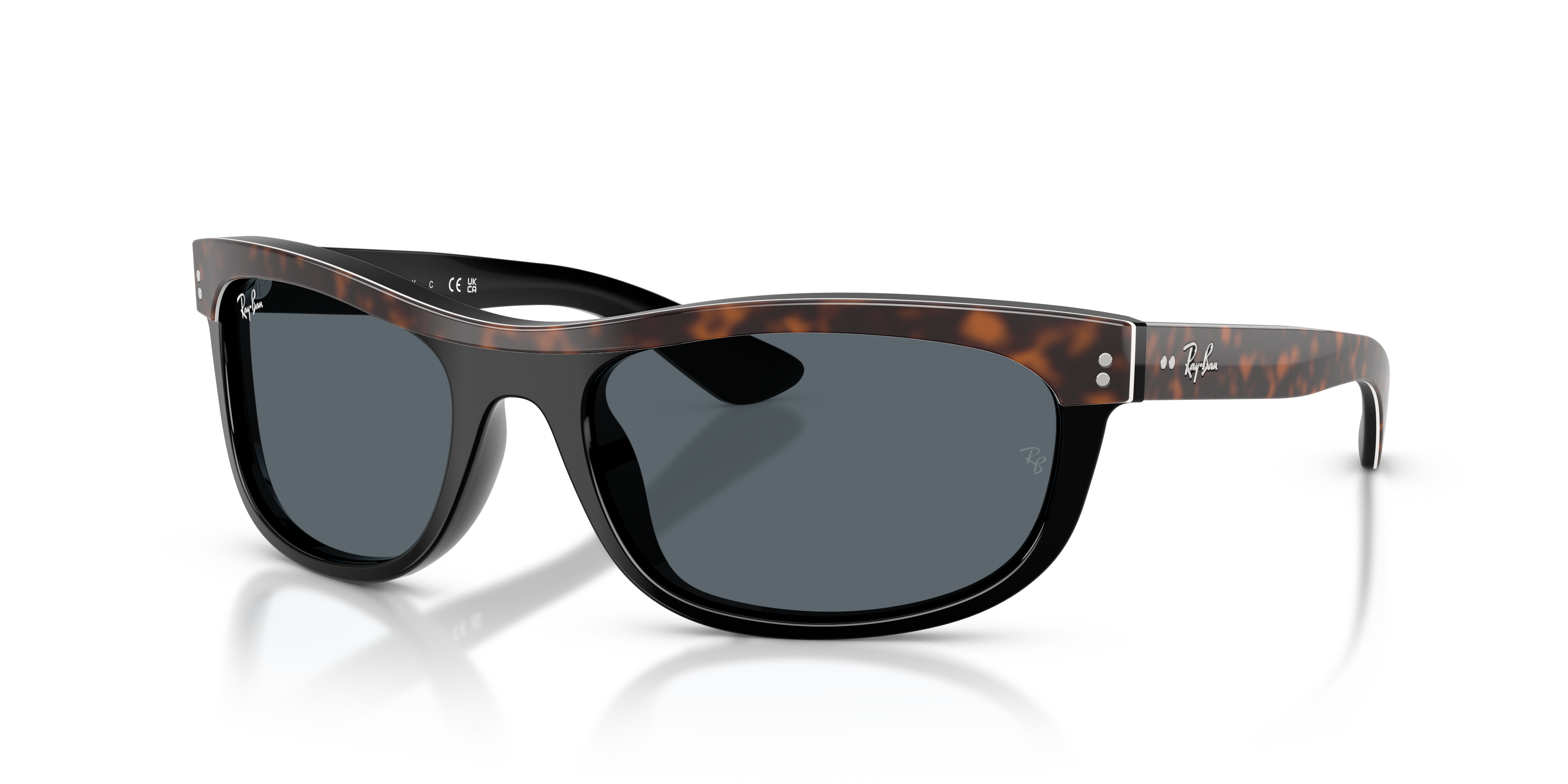 BALORAMA STREET NEAT Polished Havana On Black Frame Blue Lenses 62-19