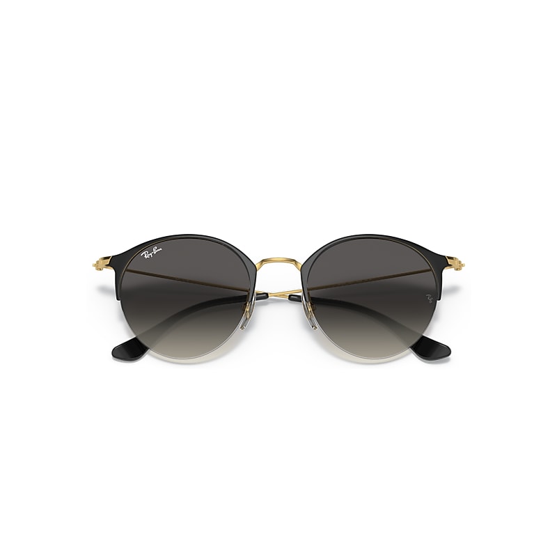 Ray-Ban Rb3578 Sunglasses Black On Gold Frame Grey Lenses 50-22