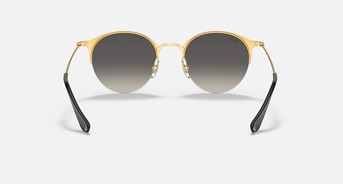 Authentic Ray-Ban round glasses style rb3578 (10448) RB3578 Sunglasses in Black On Gold and Grey Gradient  main image 4