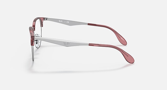 RB6396 OPTICS Eyeglasses with Transparent Red On Silver Frame