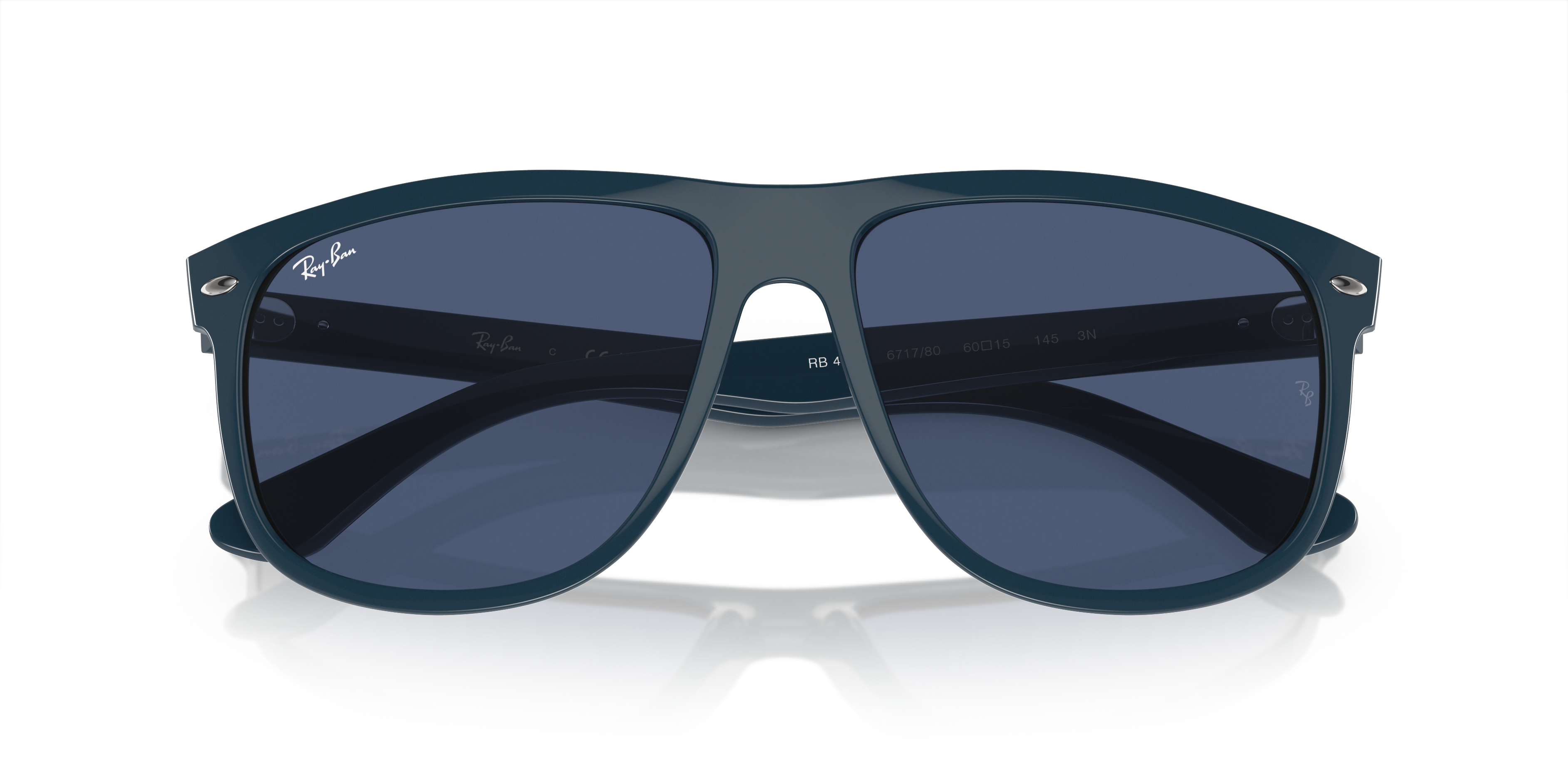 メガネ拭き無 Ray-Ban スクエア型サングラス ブラック/ブルー レイバン公式ストア】 Ray-Ban® BOYFRIEND サングラス | ダーク