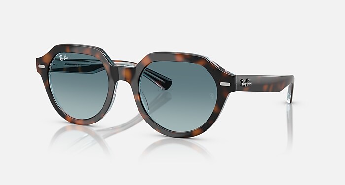 GINA Sunglasses in Dark Havana On Multicolor and Blue Gradient