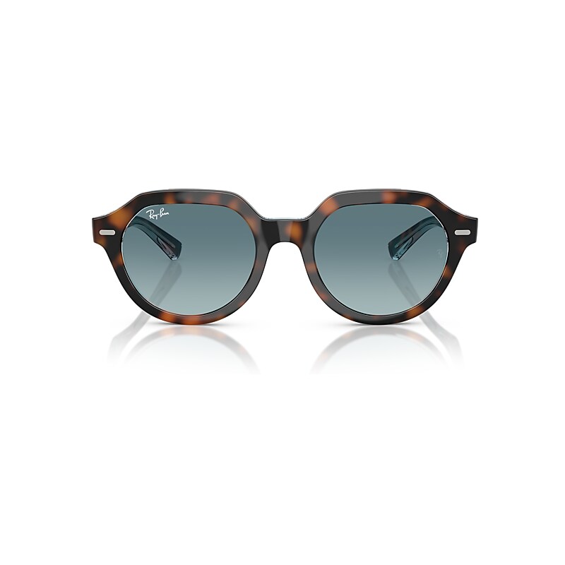 Ray Ban Gina Sunglasses Dark Havana On Multicolor Frame Grey Lenses 53-21 In Dark Havana On Multicolor