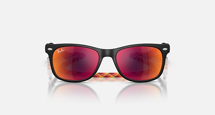 美品　レイバン　ダークレッド ブラック サングラス　W3126 ロゴ レイバン公式ストア】 Ray-Ban® NEW WAYFARER KIDS SUMMER