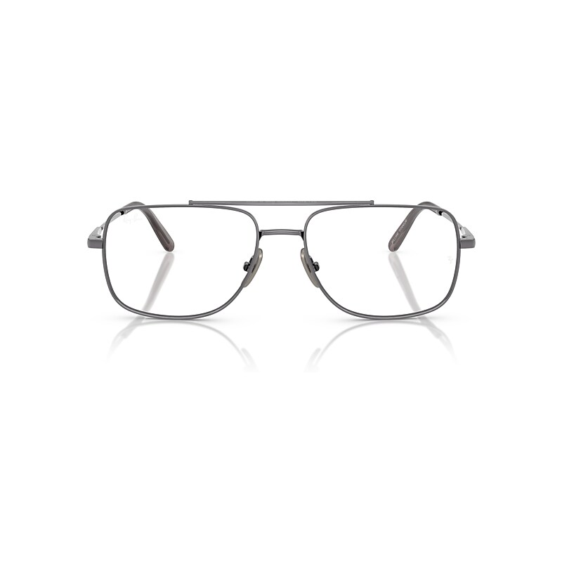 Ray Ban William Titanium Optics Eyeglasses Gunmetal Frame Clear Lenses Polarized 58-17 In Gunmetal
