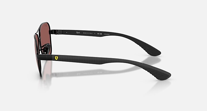 Ray-Ban Sunglasses Unisex Rb8336m Scuderia Ferrari Collection Chromance - Dark Carbon Frame Violet Lenses 58-15 Polarized
