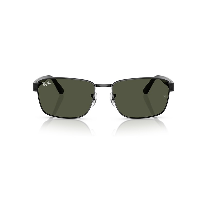 Ray Ban Rb3750 Sunglasses Black Frame Green Lenses 59-18 In Black